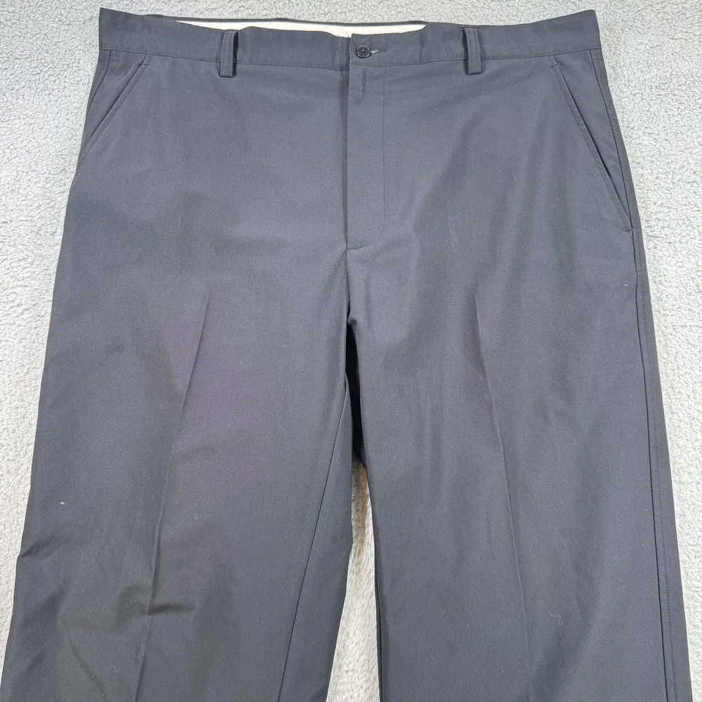 FootJoy FJ Mens 40x32 Black Pants Flat Front Polyester Spandex‎ Golf